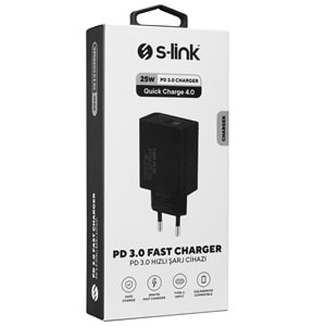 S-link SL-EC66 25W PD3.0 Super fast Charge QC4.0 Type USB-C Hızlı Ev Şarj Adaptörü