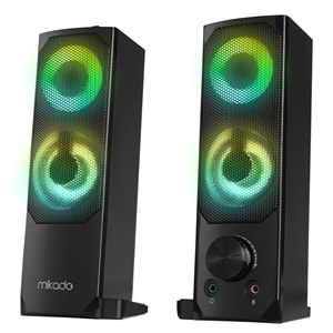 Mikado MD-S102 2.0 3Wx2CH RGB Ledli Siyah USB Sound Bar Speaker Hoparlör