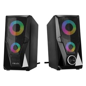 Mikado MD-336 2.0 6 Watt RGB Ledli Siyah Multimedia USB Speaker Hoparlör