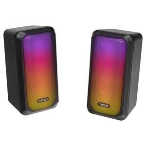 Mikado MD-356 2,0 5Wx2CH RGB Ledli Siyah USB Multimedia Oyuncu Speaker