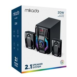 Mikado MD-415BT 2+1 20W Siyah Multimedya FM/BT/SD/USB Speaker Hoparlör