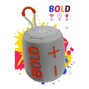 Powerway BOLD Taşınabilir Ses Bombası Kablosuz Bluetooth Hoparlör Speaker Yüksek Sesli TWS