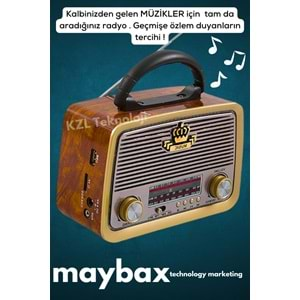 Bigpro B-003 Nostaljik Bluetoothlu Müzik Kutusu 3 Band Radyo Usb/Sd/Mp3 Player