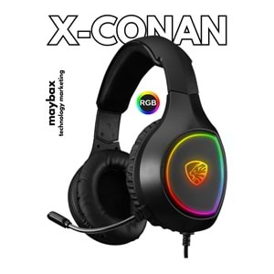 Hytech HY-G5 X-CONAN Siyah RGB Işıklı PC-PS4-XBOX-Telefon Destekli Gaming Oyuncu Mikrofonlu Kulaklık