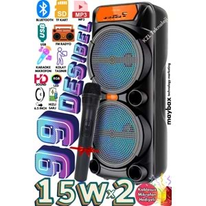 GTS-1880 KABLOSUZ MİKROFONLU IŞIKLI BLUETOOTHT SPEAKER