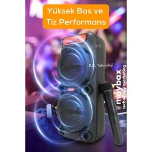 GTS-1880 KABLOSUZ MİKROFONLU IŞIKLI BLUETOOTHT SPEAKER