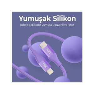 Bix BXSC1CL 60W 1,2mt Type-C den Lightning e Ultra Yumuşak Silikonlu Kablo