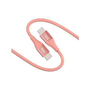 Bix BXSC1CC 60W 1,2mt Type-C den Type-C ye Ultra Yumuşak Silikonlu Kablo