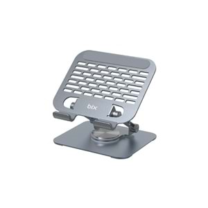 Bix PS01 360° Dönebilen ve Isı Dağılımı Özellikli Katlanabilir Taşınabilir Ergonomik Metal Tablet Standı iPad Tutucu Gr