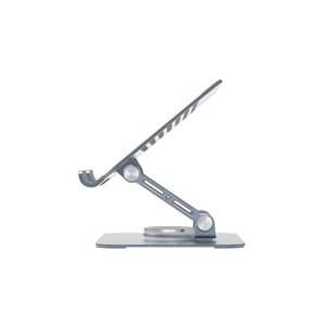 Bix PS01 360° Dönebilen ve Isı Dağılımı Özellikli Katlanabilir Taşınabilir Ergonomik Metal Tablet Standı iPad Tutucu Gr