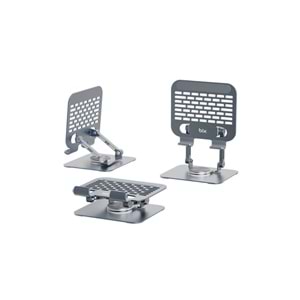 Bix PS01 360° Dönebilen ve Isı Dağılımı Özellikli Katlanabilir Taşınabilir Ergonomik Metal Tablet Standı iPad Tutucu Gr