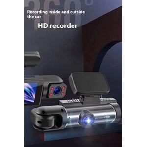 M8 1296P ÇİFT LENS ARAÇ İÇİ DİKİZ GPRS DASHCAM Wİ-Fİ ARABA KAMERASI