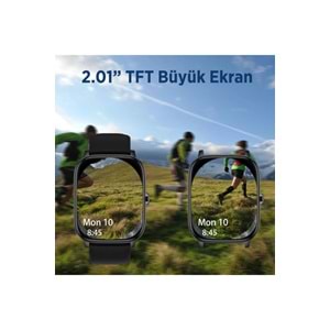 Bix SW03 2.01” TFT Geniş Ekran, Spor Sağlık Takibi ve Bluetooth 5.2 Telefon Görüşme Özellikli IP67 Suya Dayanıklı iOS Android Uyumlu Akıllı Saat