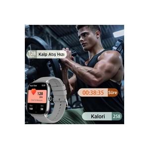 Bix SW03 2.01” TFT Geniş Ekran, Spor Sağlık Takibi ve Bluetooth 5.2 Telefon Görüşme Özellikli IP67 Suya Dayanıklı iOS Android Uyumlu Akıllı Saat