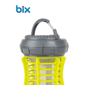 Bix KL02 Fanlı Sivrisinek Kovucu Kamp Lambası, Açık ve Kapalı Alanlar için Şarj Edilebilir ve Elektronik Zapper, Led Aydınlatma, Taşınabilir Fenerli, IPX4 Su Sıçramasına Karşı Korumalı Böcek Kovucu