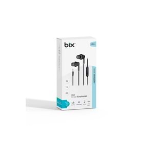 Bix HF01A 14mm Extra Bass Özellikli Mikrofonlu 3.5mm AUX Kulak içi Kulaklık Siyah/Beyaz