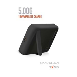 Powerway TXM5 5.000 mAh PD 15W Magsafe Kablosuz Wireless Taşınabilir Şarj Cihazı Powerbank