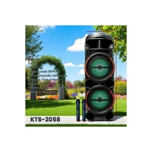 KTS-2058 ÇİFT KABLOSUZ MİKROFONLU SES SİSTEMİ