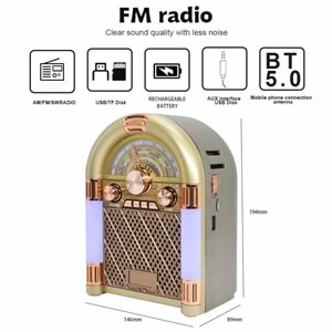 M68 NOSTALJİK RADYO BLUETOOTH MÜZİK ÇALAR
