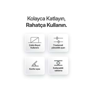 Powerway XR77 Alüminyum Ayarlı Katlanabilir Laptop Macbook Uyumlu Notebook Yükseltici Tutucu Stand