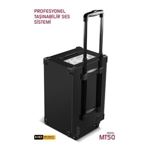 Powerway MT50 Şarjlı Mikrofonlu Hoparlör Karaoke Sistemi Taşınabilir Amfi Büyük Bluetooth Hoparlör