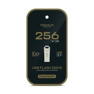 Powerway Premium 256 GB USB 3.1 Metal Gövde Ultra Hızlı Flash Bellek Data Traveler