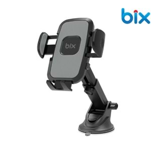 BİX BXCH7 Uzayabilen ve Ayarlanabilir Cam Torpido ve Havalandırma için Çift Fonksiyonlu Araç içi Vantuzlu Telefon Tutucu Siyah