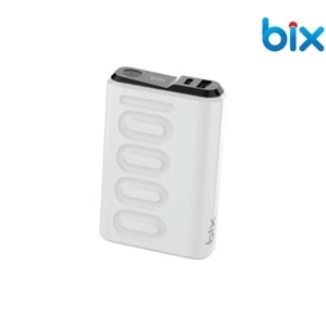 Bix TPB15 10000mAh PD 20W USB-C ve USB-A QC 3.0 Çift Portlu 22.5W Süper Hızlı Şarj Destekli ve Dijital Ekranlı Mini Powerbank