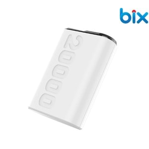 Bix TPB24 20000mAh PD 20W USB-C ve USB-A QC 3.0 Çift Portlu 22.5W Süper Hızlı Şarj Destekli ve Dijital Ekranlı Mini Powerbank Beyaz