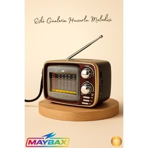 KTF-1641 BLUETOOTH GÜNEŞ ENERJİLİ NOSTALJİK RADYO