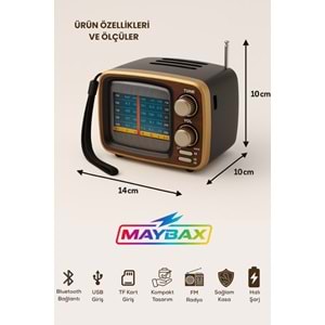 KTF-1641 BLUETOOTH GÜNEŞ ENERJİLİ NOSTALJİK RADYO