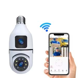 LF-S2 // AMPÜL ÇİFT LENS HD WIFI IP KAMERA // LEERFEI