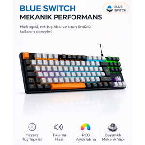 Versatile VE-9870 Mechanıcal Tkl Gamıng Keyboard