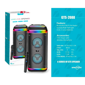 GTS-2088 IŞIKLI KABLOSUZ MİKROFONLU SES SİSTEMİ