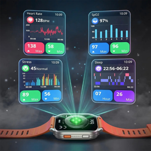 Bix TSW4 47mm Ultra İnce 2.04” AMOLED Ekranlı Akıllı Saat Turuncu – Dahili LED Fenerli, Bluetooth Aramalı, Nabız & SpO² Ölçer, iOS ve Android Uyumlu