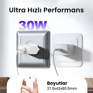 Bix BXPD32 30W USB-C PD 3.0 Akım Korumalı Hızlı Şarj Adaptörü