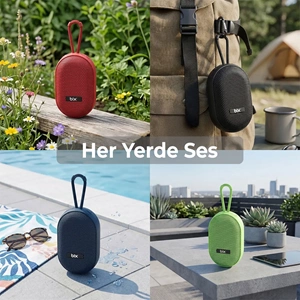 Bix BXWS01 Bluetooth 6.0 IPX4 Suya Dayanıklı 8W Ses Çıkışlı Taşınabilir Hoparlör TF/USB Destekli Speaker