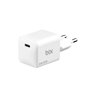 Bix BX1P46G-WT GaN 45W Type-C PPS/AVS Destekli Hızlı Şarj Cihazı Beyaz