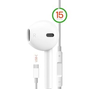 Powerway BTX15 EarPod İphone 15 Uygun Mikrofonlu Kulaklık