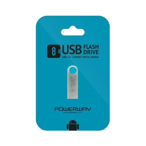 POWERWAY 8 GB USB MİNİ METAL FLASH BELLEK