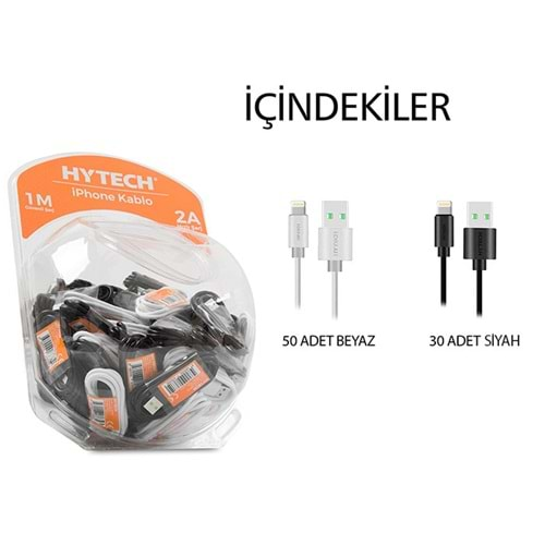 HYTECH HY-XF35 1m 2A İPHONE COLOR MİX ŞARJ KABLOSU 80li FANUS