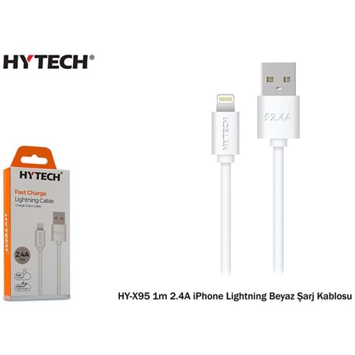 HYTECH HY-X95 1m 2,4A IPHONE LIGHTNİNG BEYAZ ŞARJ KABLOSU