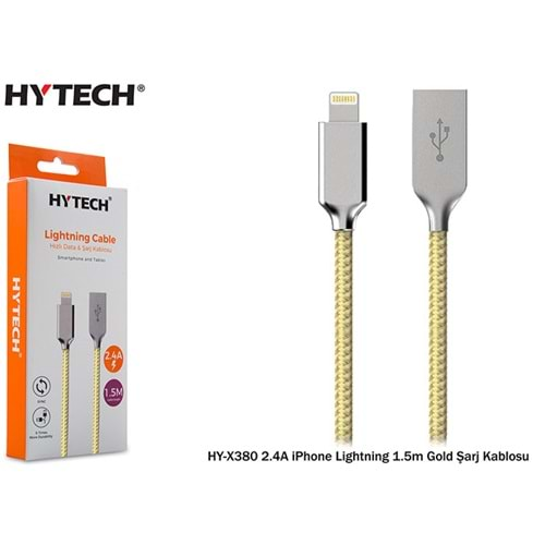 HYTECH HY-X380 2,4A IPHONE LIGHTNİNG 1,5m ŞARJ KABLOSU