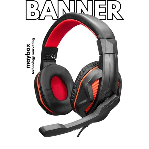 Hytech HY-G9 BANNER Siyah/kırmızı Gaming Oyuncu Mikrofonlu Kulaklık