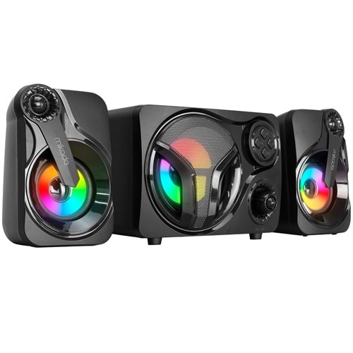 Mikado MD-BT28 5W+3W×2 BT,TF Card,USB, FM Radyo Siyah Led Işıklı Speaker