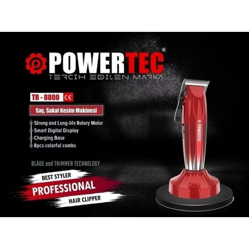 POWERTEC TR-8800 PROFESONEL SAÇ SAKAL TRAŞ MAKİNASI