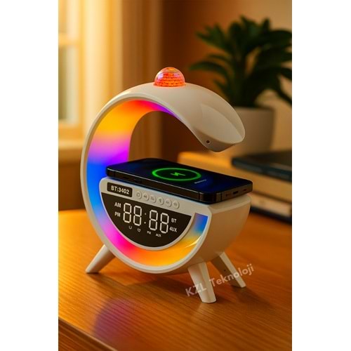HM-2307 BT-3402 RGB DİJİTAL SAATLİ G SPEAKER