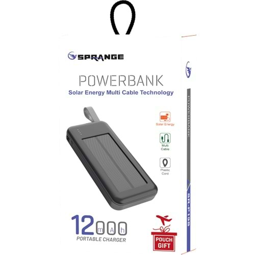 Sprange SR-P19 12000 MAH GÜNEŞ ENERJİLİ SOLAR Powerbank