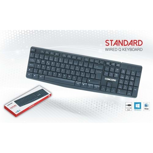 Concord C-73 USB Siyah Standart Kablolu Q Klavye