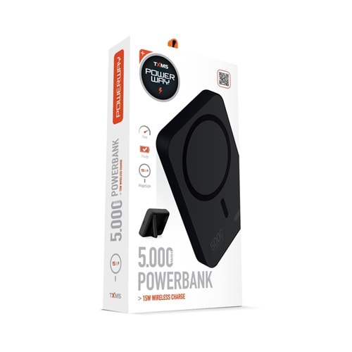 Powerway TXM5 5.000 mAh PD 15W Magsafe Kablosuz Wireless Taşınabilir Şarj Cihazı Powerbank